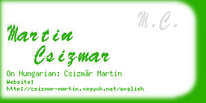 martin csizmar business card