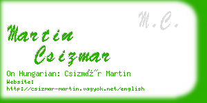 martin csizmar business card